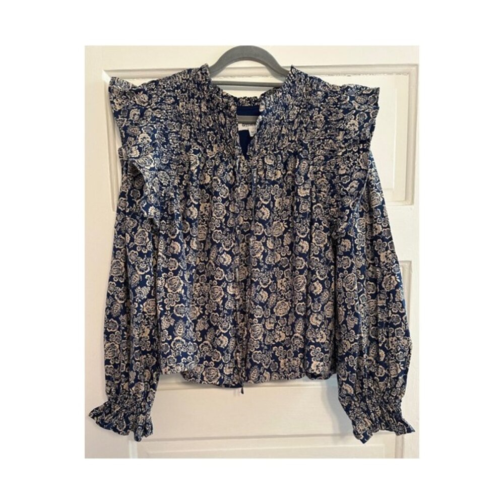 &Merci Blue Floral Patterned Long Sleeve Shirt